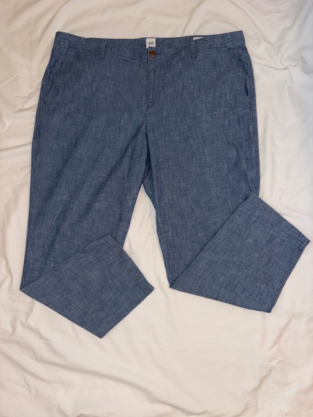 Gap Girlfriend Indigo Chambray Khaki Pants Blue Size 18